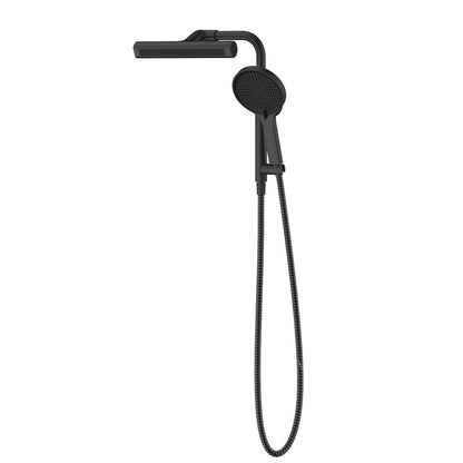 8" Wandstangen-Duschset mit 360° drehbarem zylindrischem 3-Strahl-Duschkopf und 6-Strahl-Handbrause