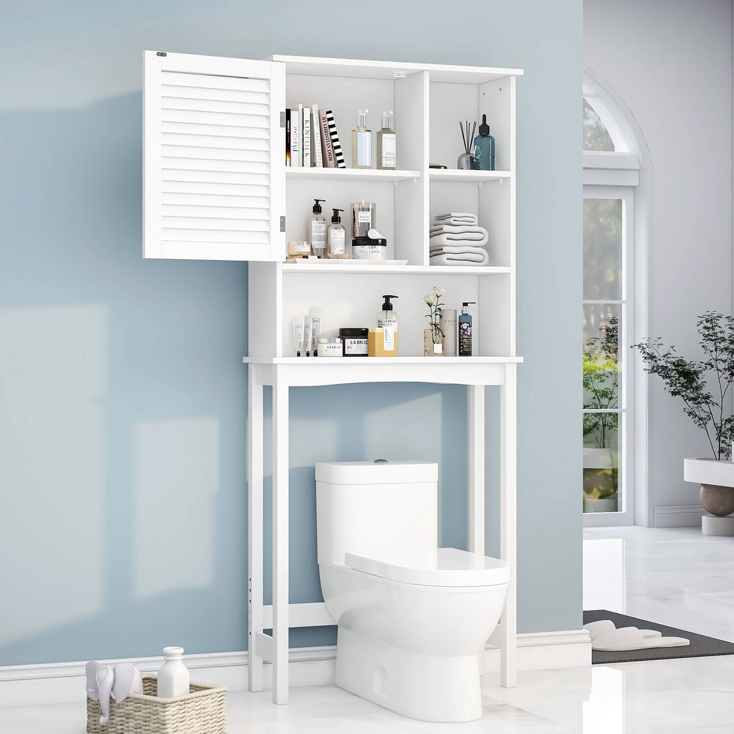 GIVING TREE Over The Toilet Storage Cabinet with Adjustable Shelf and Double Doors