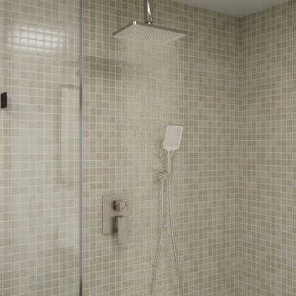 Shower Set 14.2&quot; Rectangular Ceiling Shower Head with 3 Functions Hand Shower