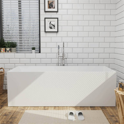 Use solid surface materials to create a rectangular bathtub with human-centered design