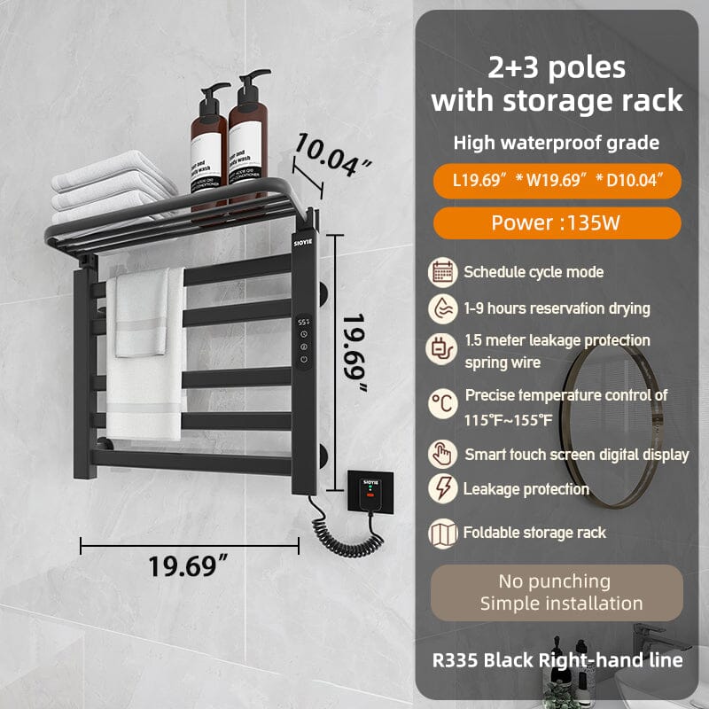 Wall Mount & Free Standing Heated Towel Warmer And Drying Rack – White Iron