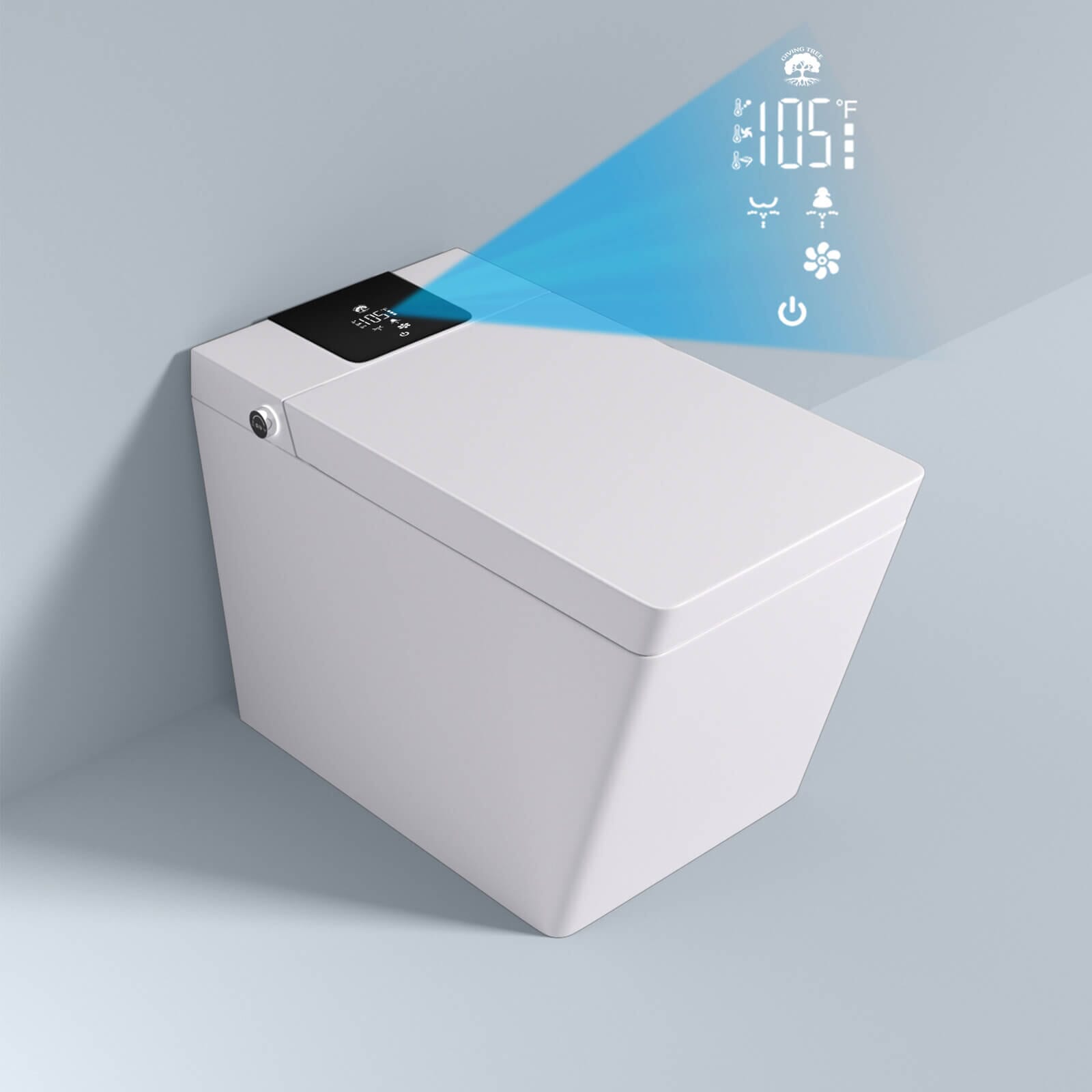 Giving Tree Smart Square One-Piece Floor Toilet with Remote Control and Automatic Cover