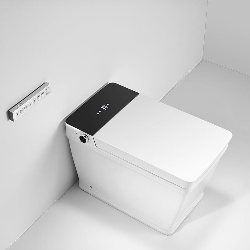 Modern Floor Mounted Square Smart Toilet with Remote Control and Automatic Cover