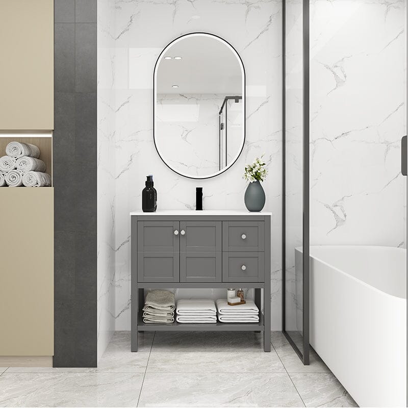 36 Inch Modern Freestanding Bathroom Vanity Sink Set with Storage Draw Givingtree