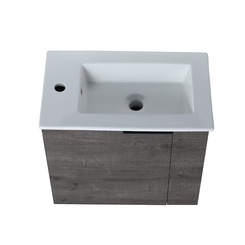 22 Inch Small Bathroom Vanity Cabinet with Sink Float Mounting Design, Soft Close Door