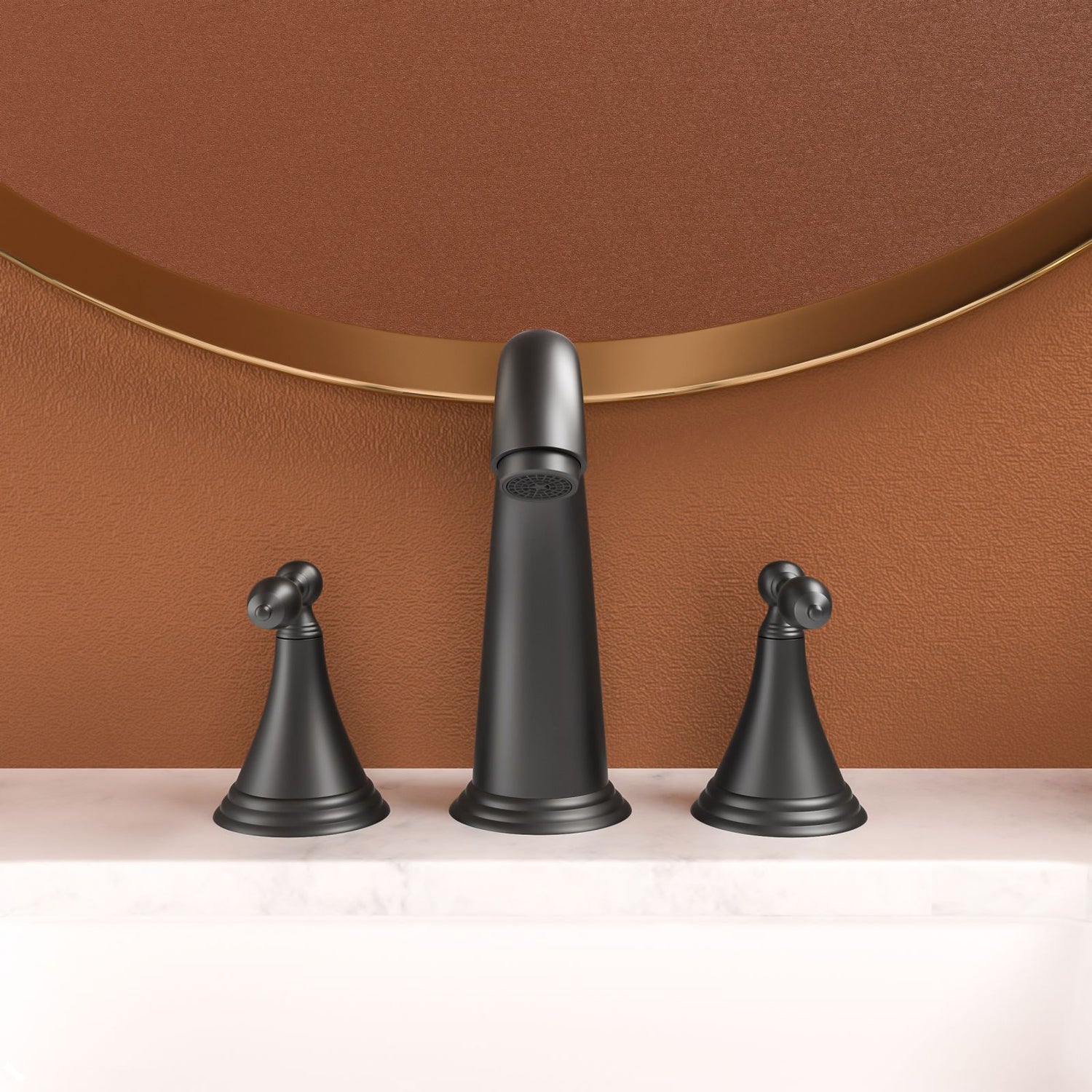 3 Color Opt 2 Handle Widespread Bathroom Faucet 3 Hole with Pop Up Drain and Water Supply Lines