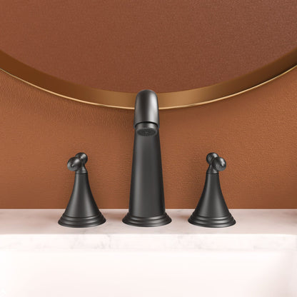 3 Color Opt 2 Handle Widespread Bathroom Faucet 3 Hole with Pop Up Drain and Water Supply Lines