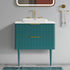 30 in Blue Wall Mounted Vanity with 2 Tapered Legs