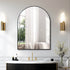 30 in x 40 in Arched Mirror with Black Metal Frame