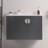 30 inch Black Wall Mounted Bathroom Vanity with Open Side Shelf