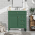 30-inch Deep Green Freestanding Bathroom Vanity with Flip-Out Tray