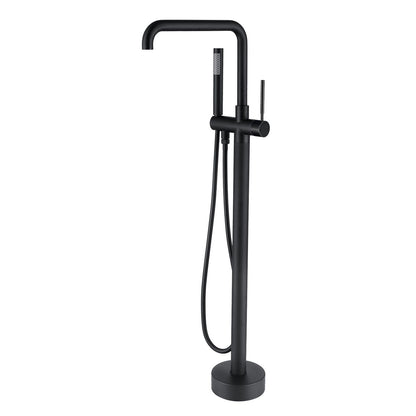 30&quot; Handheld Shower Streamline Matte Black Independent Tub Filler Faucet