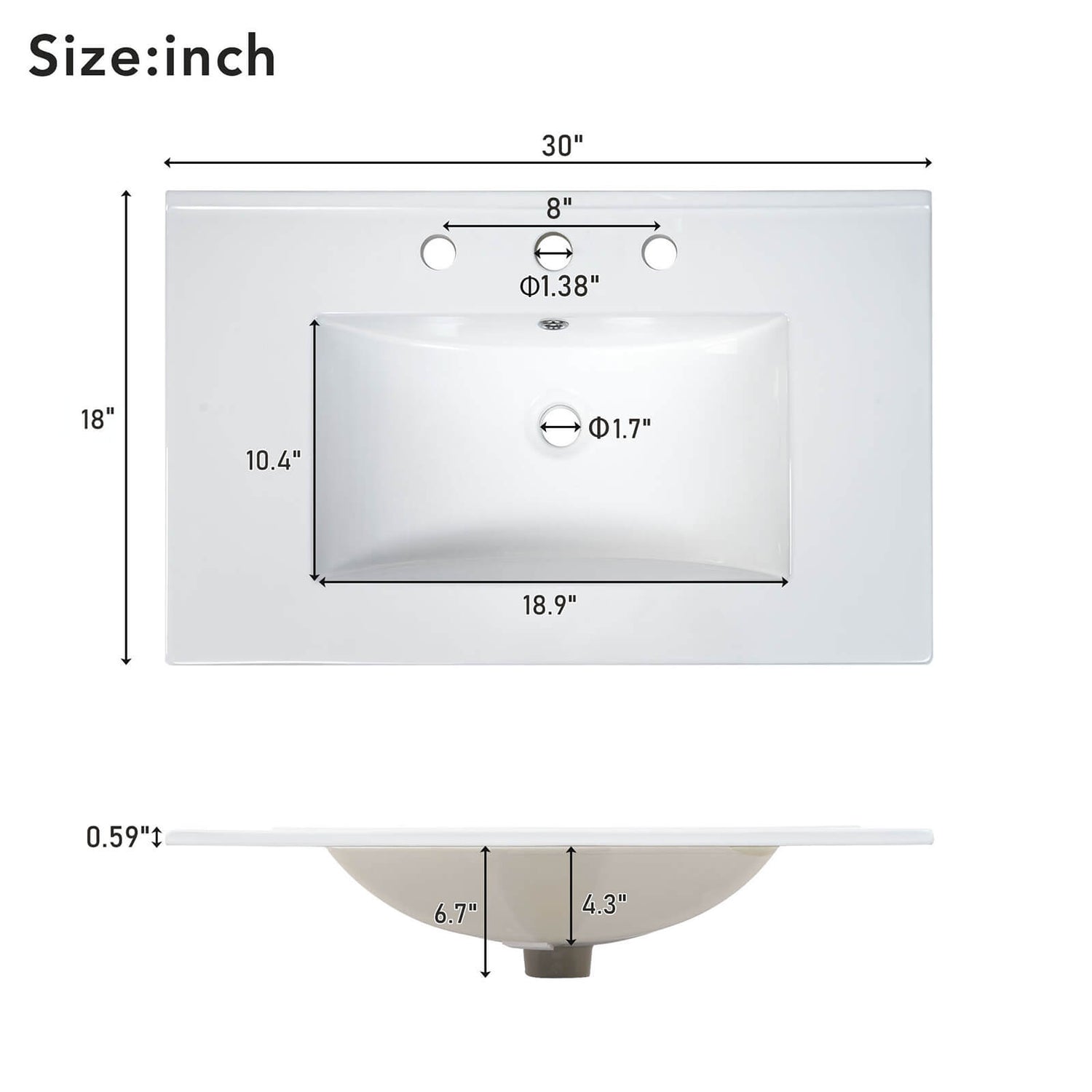 30 Inch Green Bathroom Vanity Top Ceramic Sink Dimensions Specifications with Frosted Glass Door