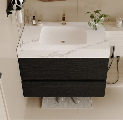 30 inch Black Bathroom Vanity Top View Faux Marble Countertop Design