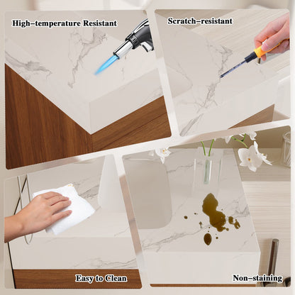 30 inch Faux Marble Top Scratch Resistant and Easy to Clean Features