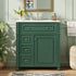 30 inch Green Bathroom Vanity with Ceramic Basin