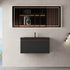 30 inch Walnut & Black Fluted Design Floating Vanity with Single-Hole Quartz Sand Sink