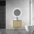 30 inch White Oak Bathroom Vanity with Marble Pattern Ceramic Vessel Sink