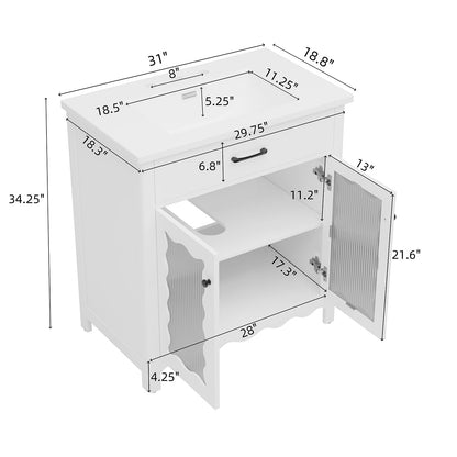 30 inch modern white bathroom vanity dimensions