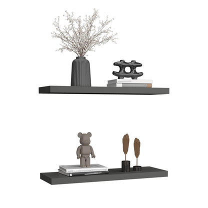 31.5" Matt Gray Floating Shelves for Bathroom Storage (Set of 2)
