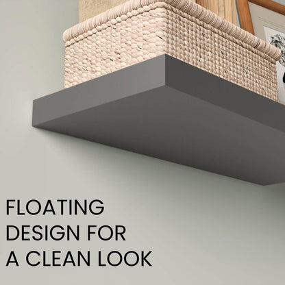 31.5" Matt Gray Floating Shelves for Bathroom Storage (Set of 2)