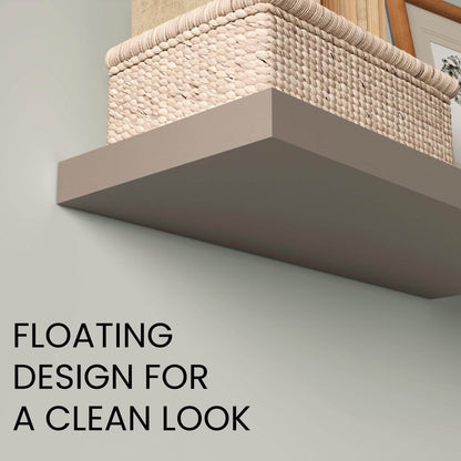 31.5" Taupe Floating Shelves for Bathroom Storage (Set of 2)