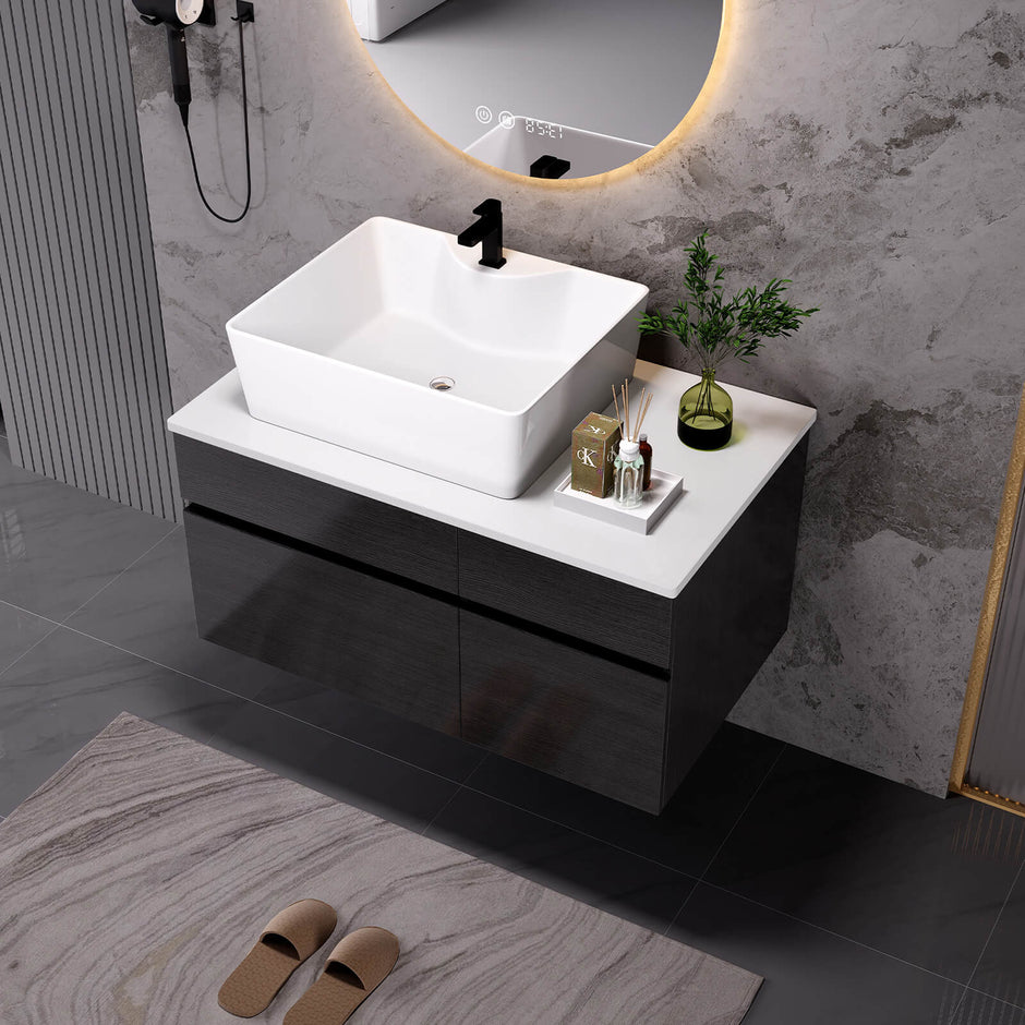 Bathroom Vanity with Offset Sink - Giving Tree Home