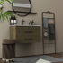 32 in Gray Wood Grain Wall Mounted Vanity with Double Drawers