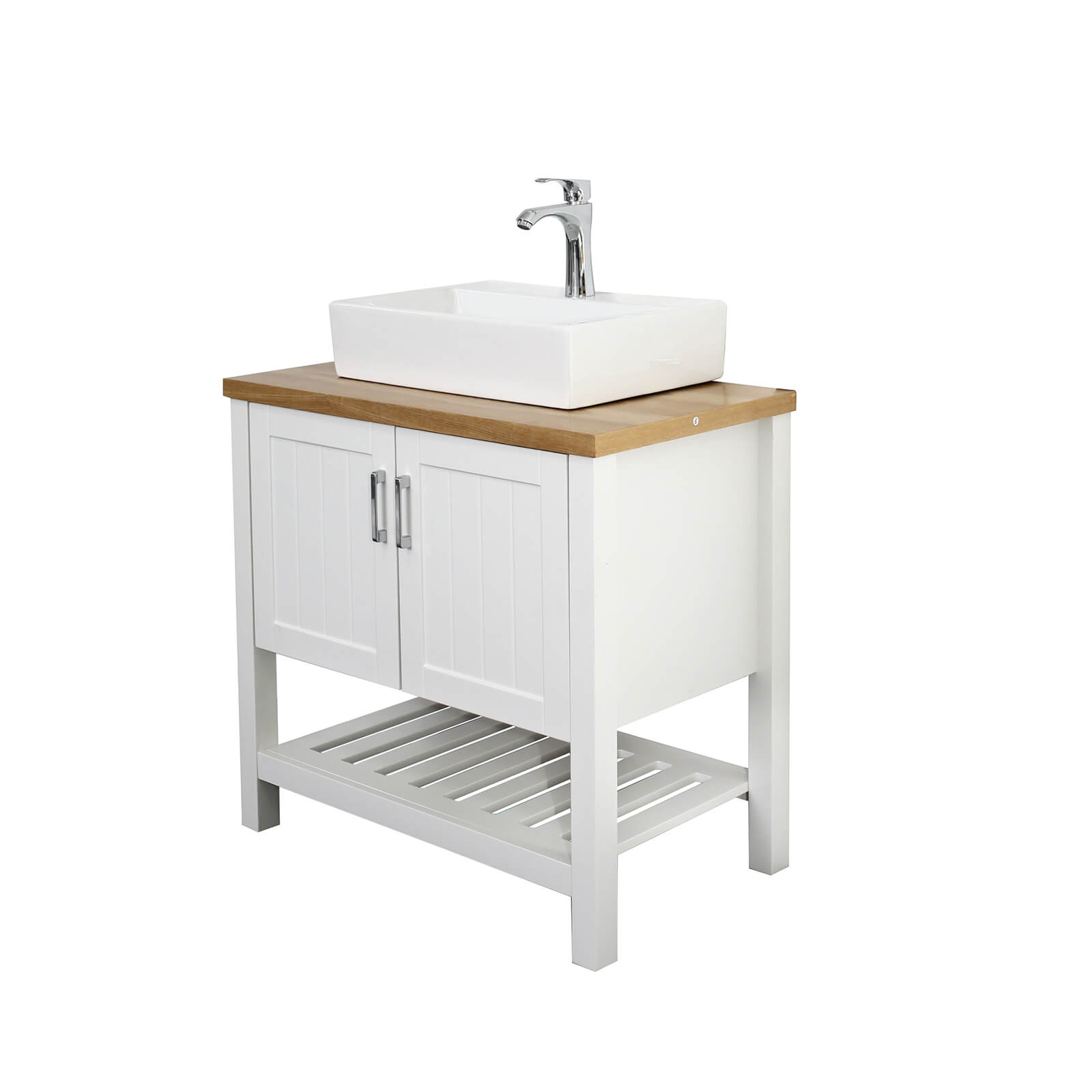 32&quot; Freestanding Vessel Vanity with Solid Wood Structure