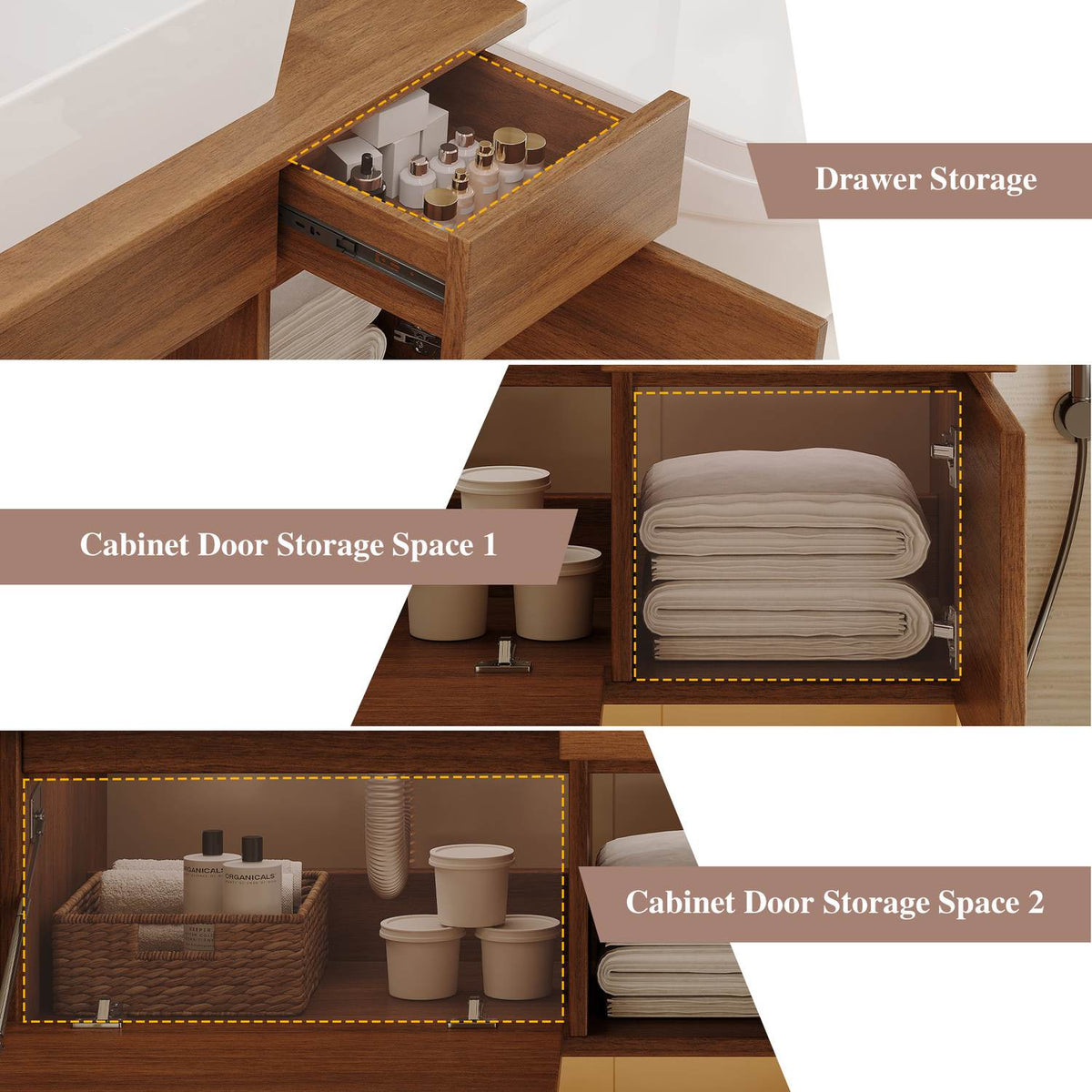 32 inch Floating Vanity Storage Capacity Drawer and Lower Cabinet Spaces
