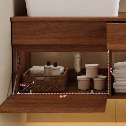 32 inch Wall-Mounted Vanity Lower Cabinet Storage Space Dimensions