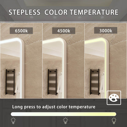 32 x 24 in. Frameless 3 Colors Adjustable LED Bathroom Mirror