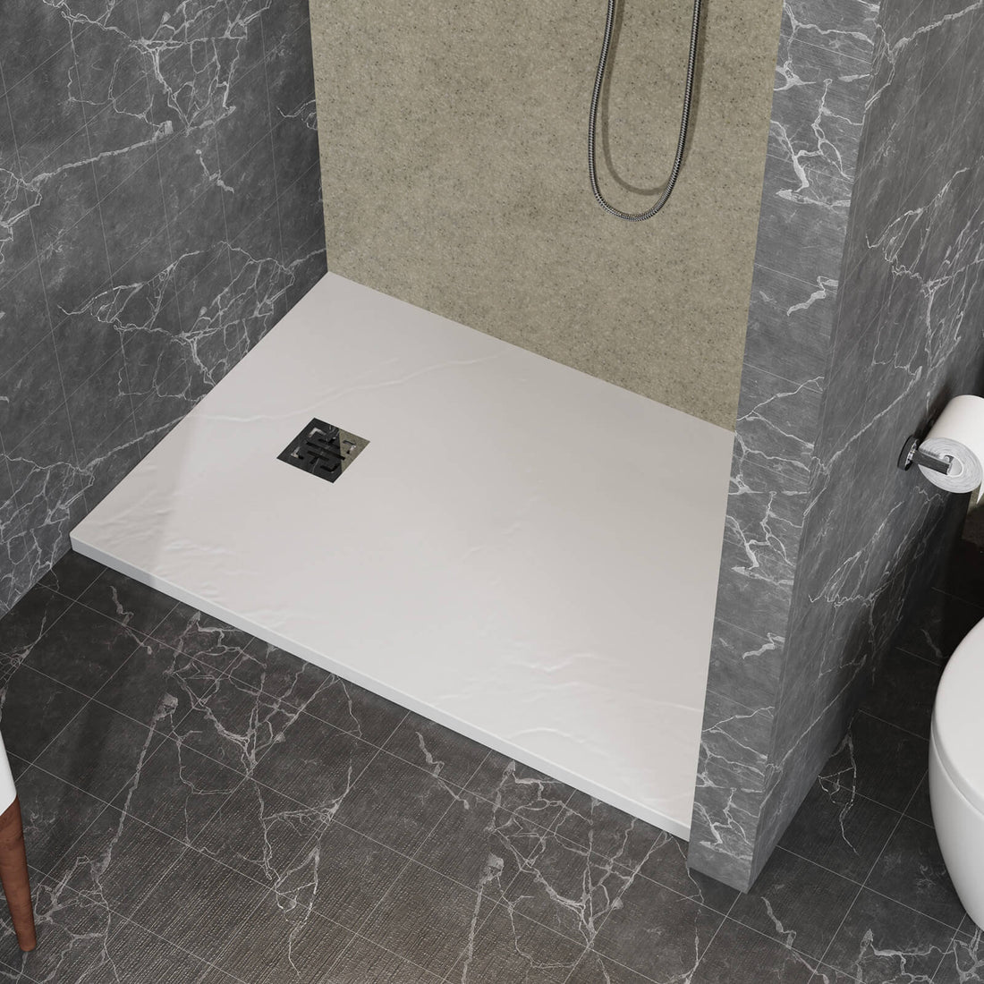 32x48 in Slate Textured Anti Slip Shower Pan