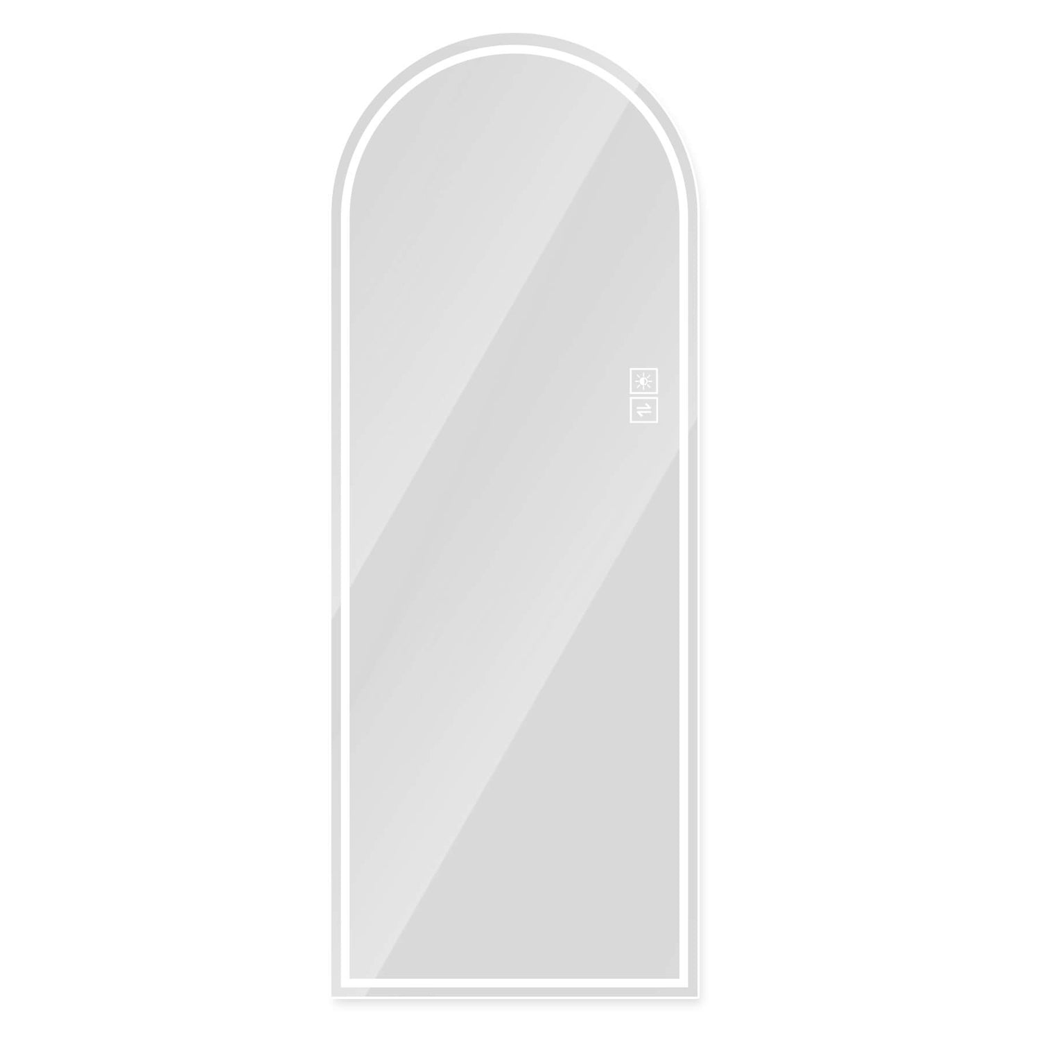 65"x21" Arch LED Bathroom Mirror with Anti-Fog, Dimmable Tri-Color Lights