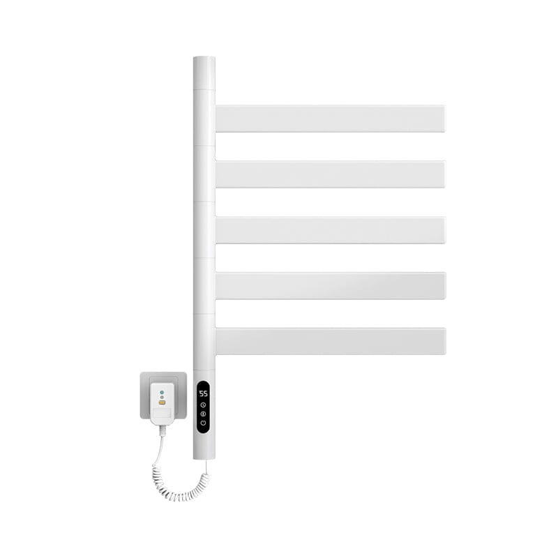 Heated Towel Racks for Bathroom, 180° Rotating Wall Mounted Towel Warmer with Flat 5 Bar