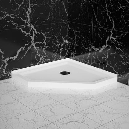 36 IN x 36 IN Acrylic Diamond Shaped Neo Angle Shower Base