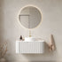 36 in White Curved Edges Floating Vanity with Round Vessel Sink