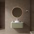 36 inch Green Curved Edges Floating Vanity with Round Vessel Sink