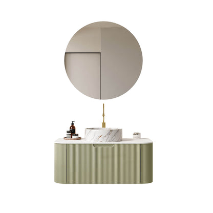 36 inch green bathroom vanity with vessel sink
