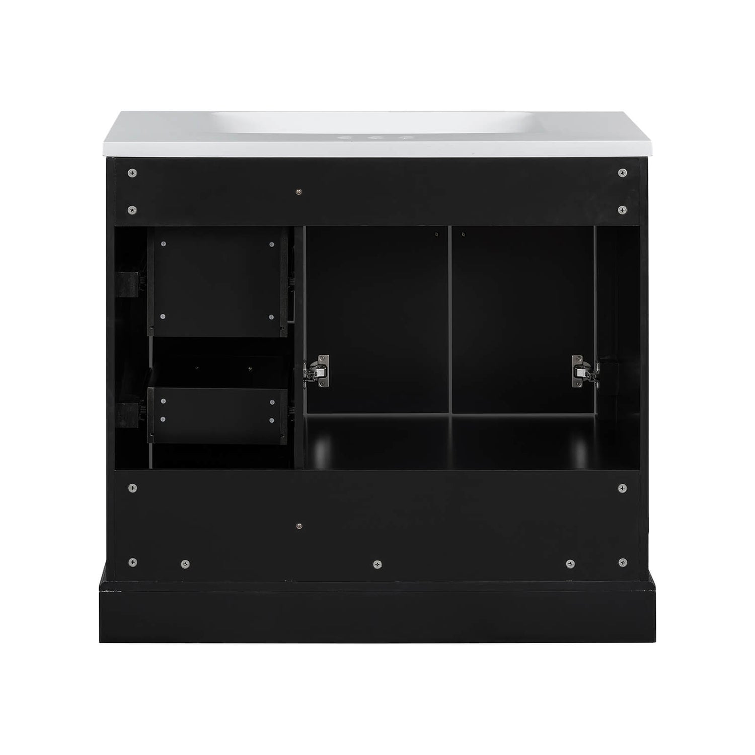 36-inch bathroom vanity with storage and resin sink