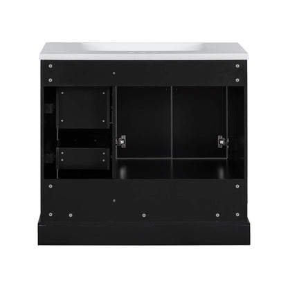36-inch bathroom vanity with storage and resin sink