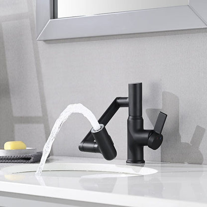 360° Rotary Bathroom Sink Faucet with Spray Function and Temperature Display, Adjustable Hot/Cold Non-slip Switch