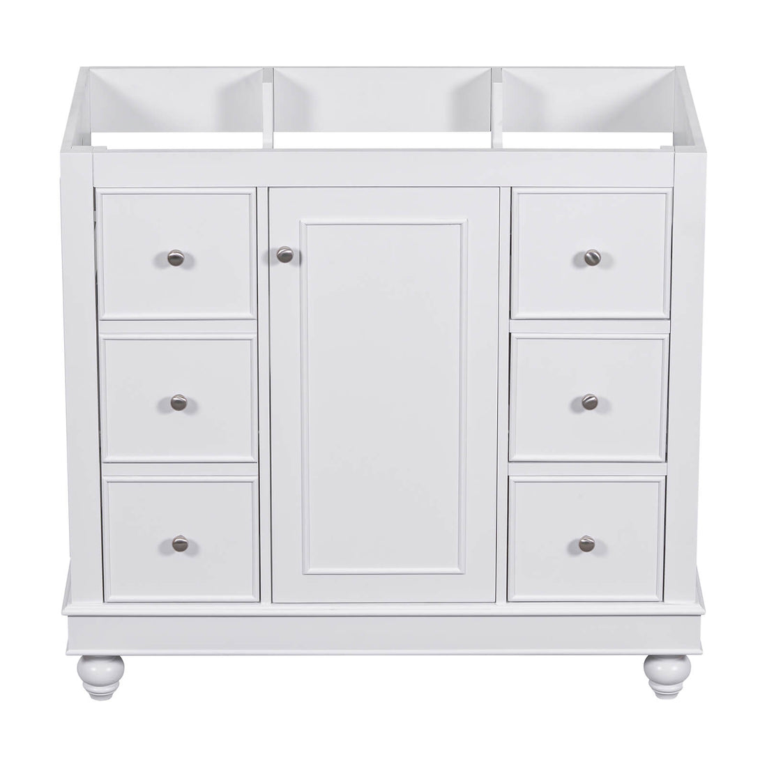 36 INCH White Bathroom Vanity with Hair Dryer Storage Cabinet Only