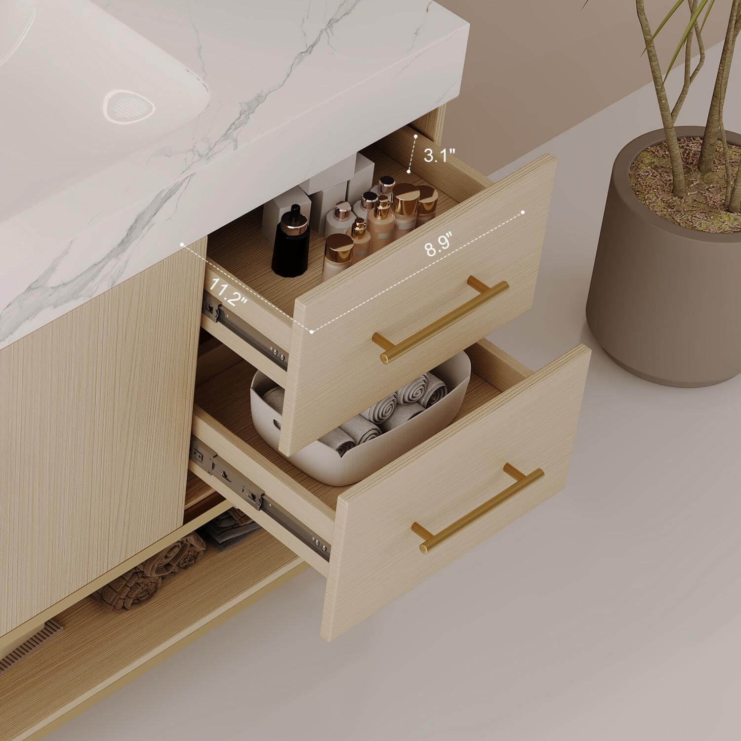 36 Inch Freestanding Bathroom Vanity Storage Drawer Internal Dimensions Guide