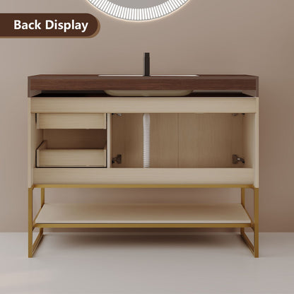 36 inch Bathroom Vanity Back Display Open Rear Design Easy Plumbing Installation