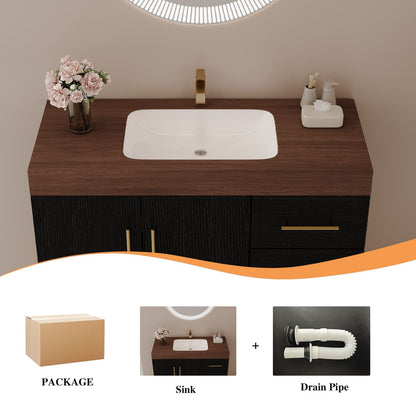 36 inch Black Freestanding Bathroom Vanity Package Contents Included Accessories Flexible Drain Pipe
