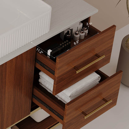 36 inch Freestanding Bathroom Vanity Side Drawers Storage Interior Dimensions