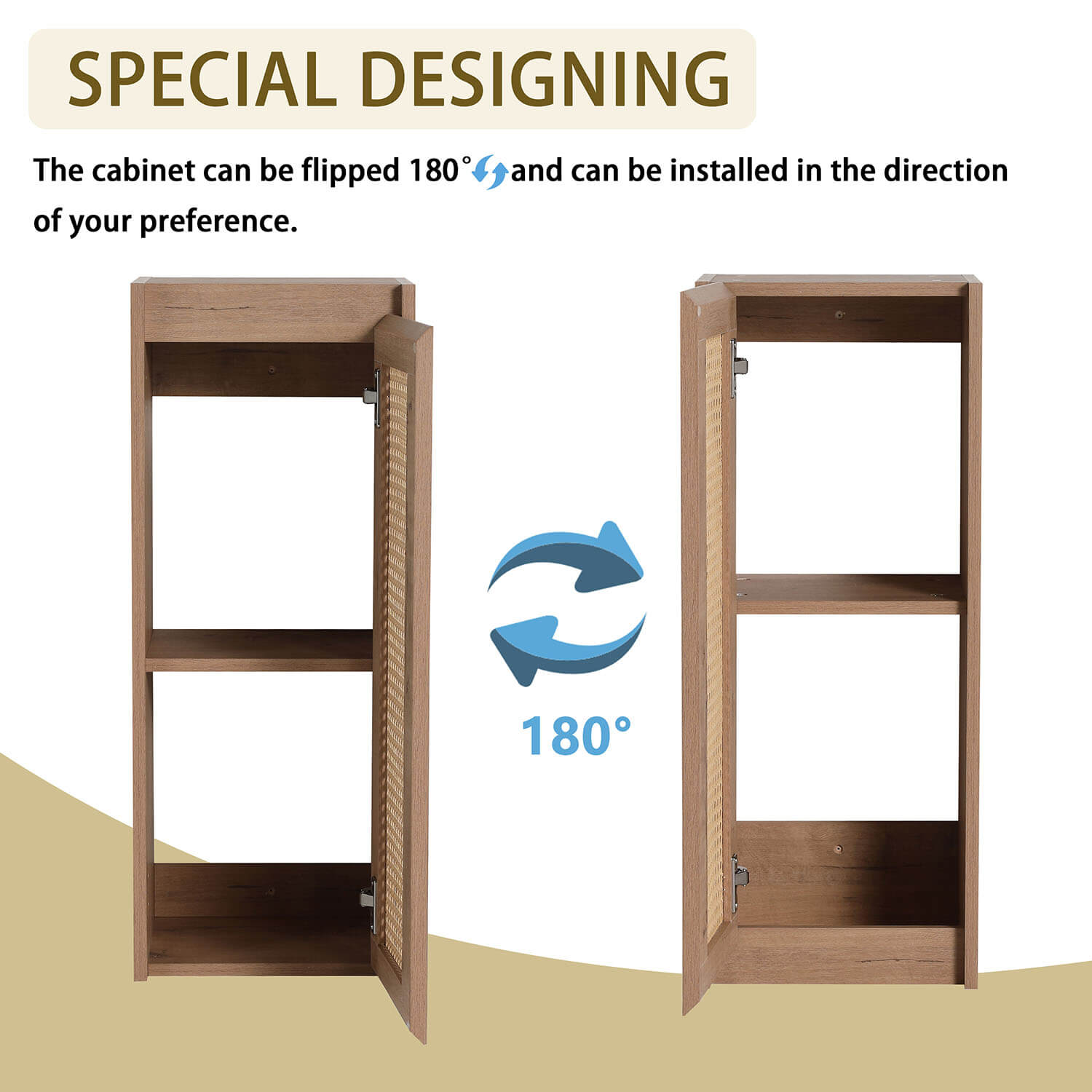 36 inch Freestanding Bathroom Vanity with White Ceramic Sink-12 inch Wall Mounted Cabinet