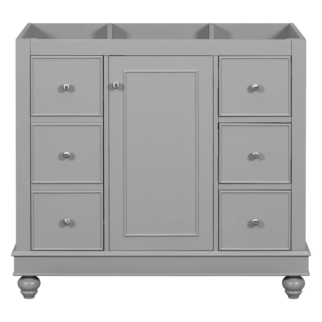 36 inch Gray Bathroom Vanity with Hair Dryer Storage Cabinet Only