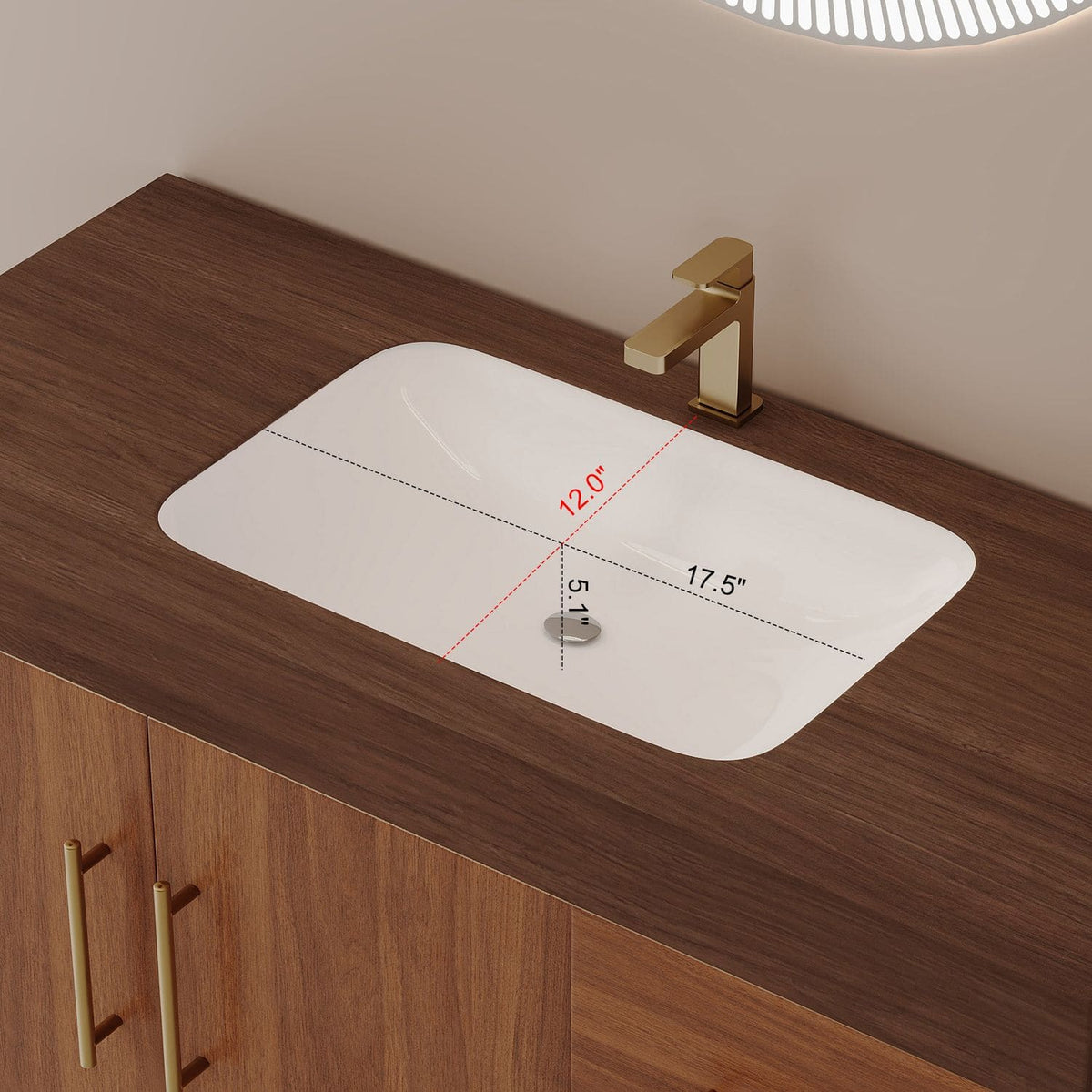 36 inch Walnut Freestanding Bathroom Vanity Seamless Ceramic Sink Faux Marble Top Sink Basin Dimensions Rectangular Basin Depth Length Width